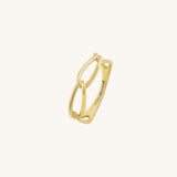 Norm Jewels 14k Gold Oval Cable Chain Band Ring for Women