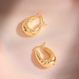 Bold Lined Dome Earrings in 14K Solid Gold