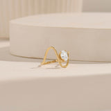 Oval Moissanite Solitaire Swirl Ring in Real Yellow Gold