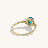 14k Real Yellow Gold Oval Cut Sapphire Ring