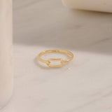 Ovate Chain Link Ring in 14K Gold