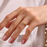 Ovate Design Ring in 14K Yellow Solid Gold