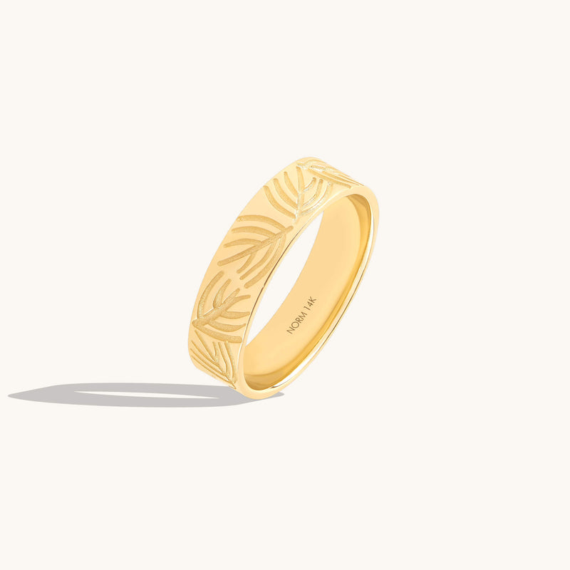 Palm Band Ring in 14K Solid Gold