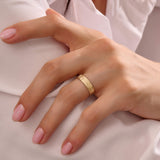 Women's Palm Motif Band Ring in 14K Gold