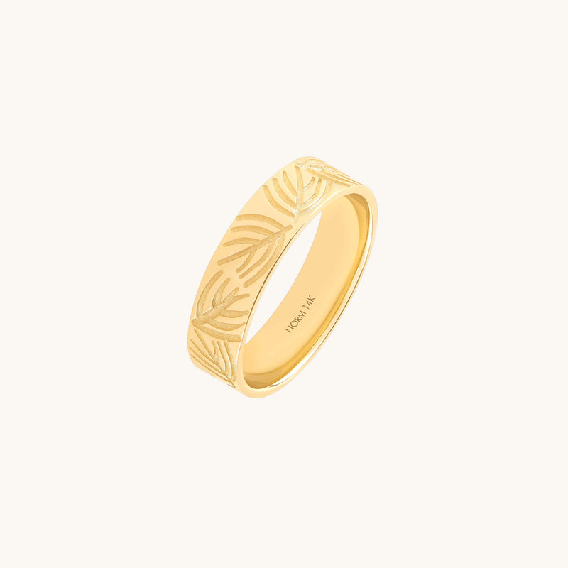 14K Real Gold Palm Band Ring