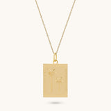 Palm Tree Tag Necklace in Gold Vermeil on 925 Sterling Silver