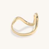 14K Real Gold Abstract Inspired Statement Ring