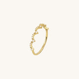 Women's Minimal Pave Wave Ring in 14k Real Gold - Norm Jewels