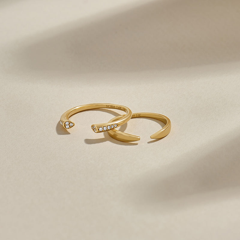 Pave Cuff Ring in 14k Solid Gold