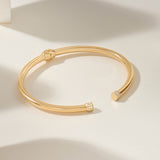 Pave Tip Cuff Design Bracelet in Real Gold