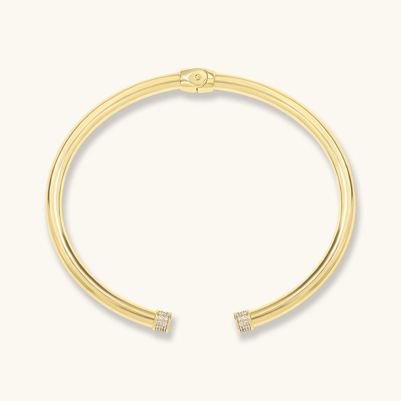 Pave Tip Cuff Bracelet in Gold