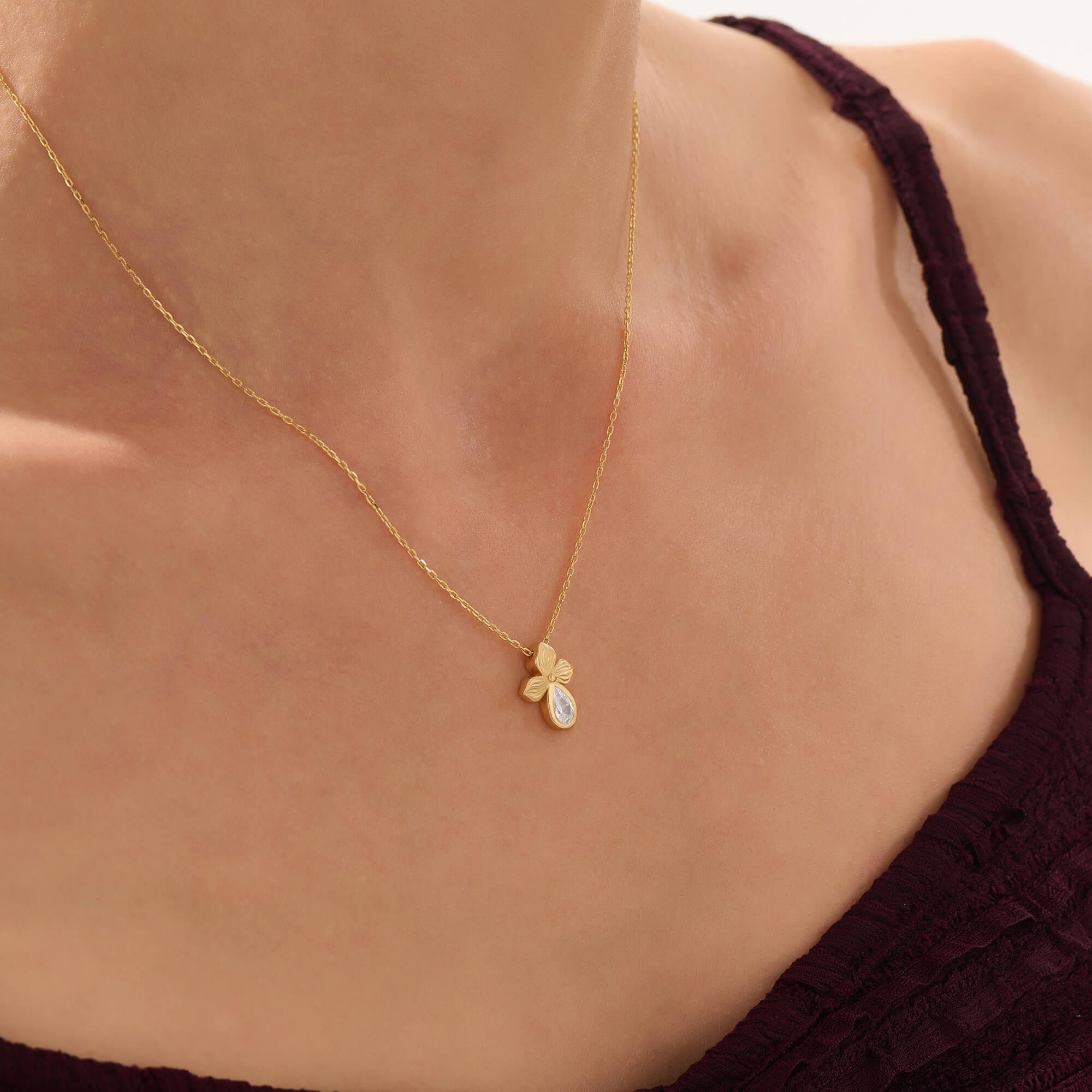 Women's 24K Gold Vermeil Pear-Cut Blossom Necklace