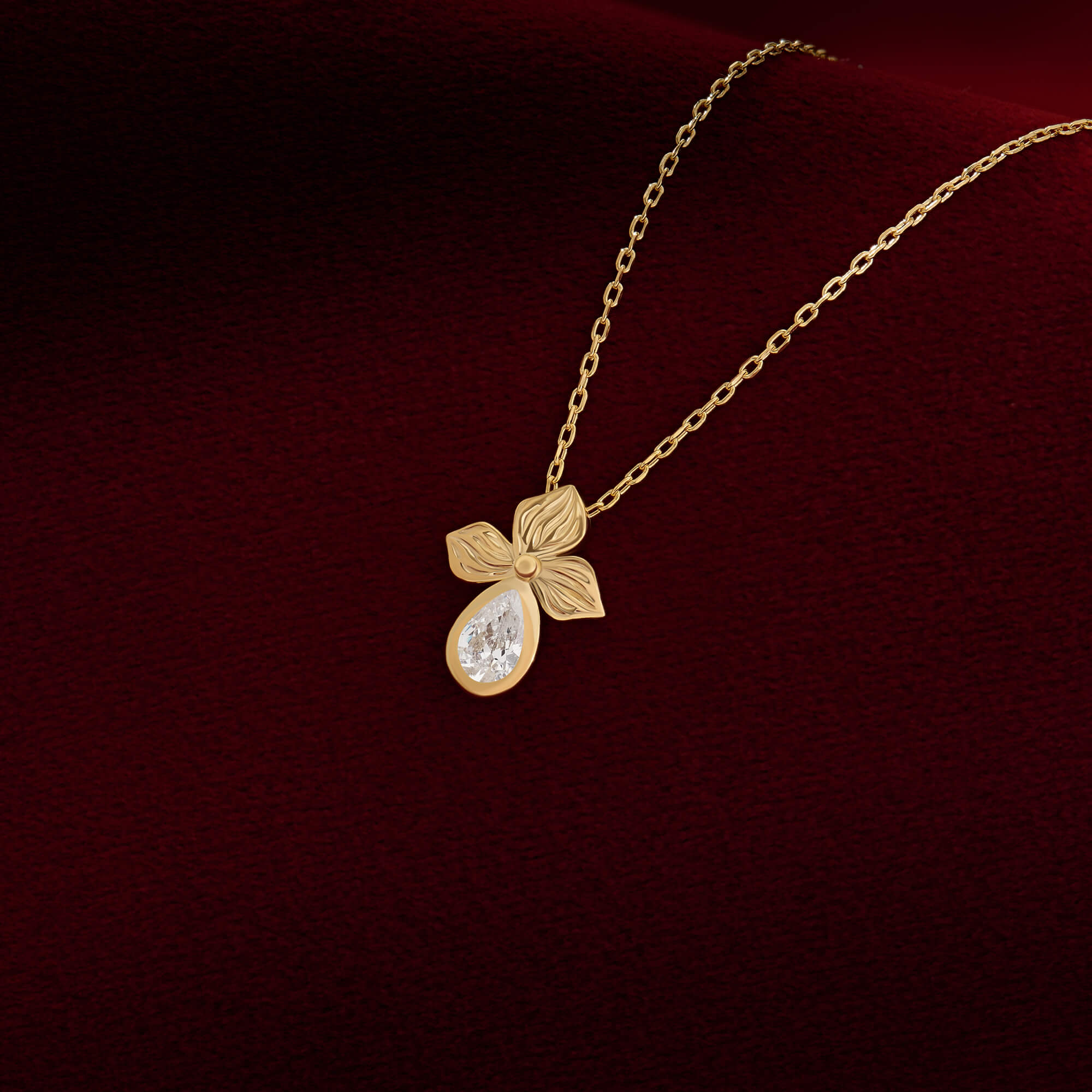 Vermeil Pear-Cut Blossom Necklace