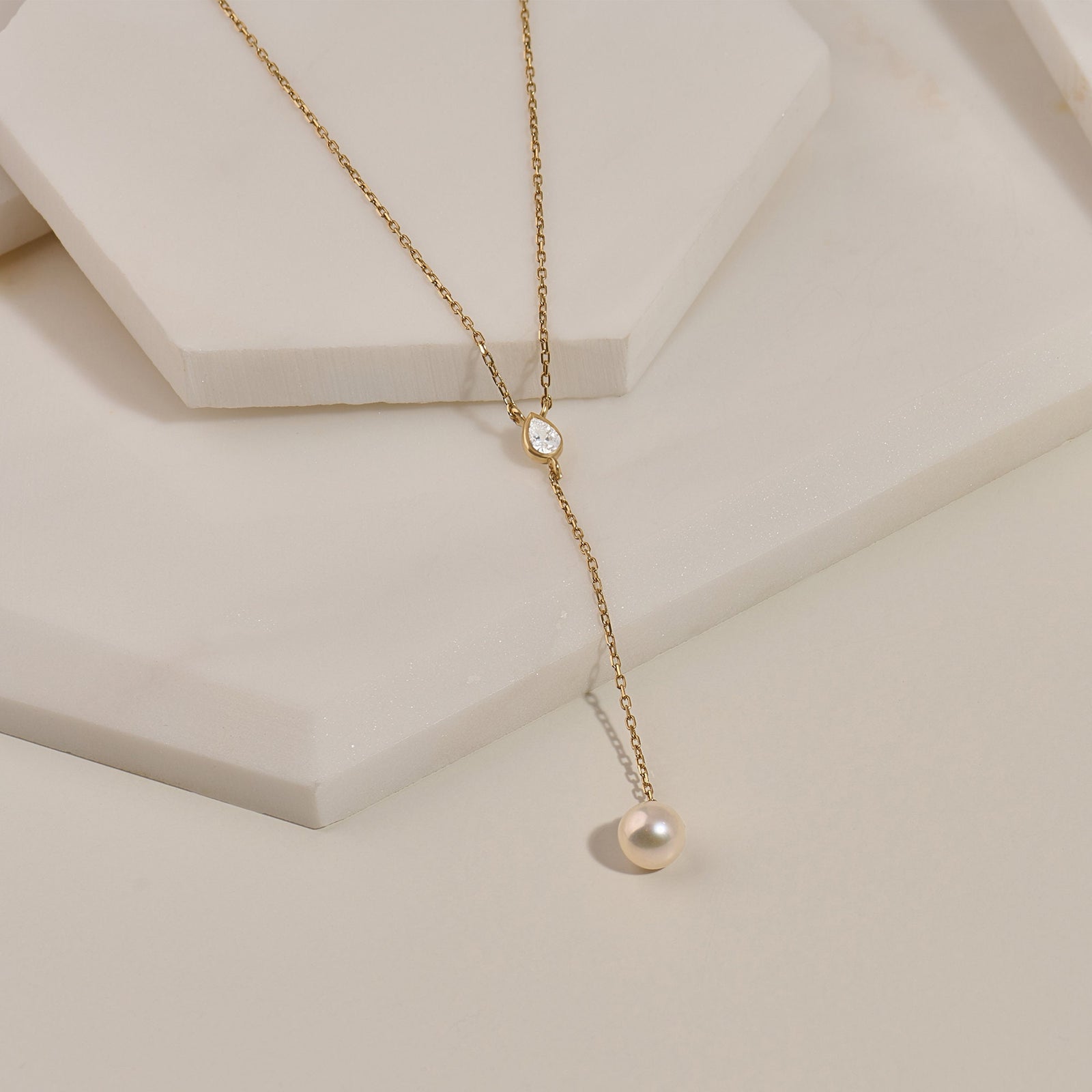 14k Gold online Pearl Drop Pendant