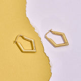 Pentagon Earrings in 14K Real Gold