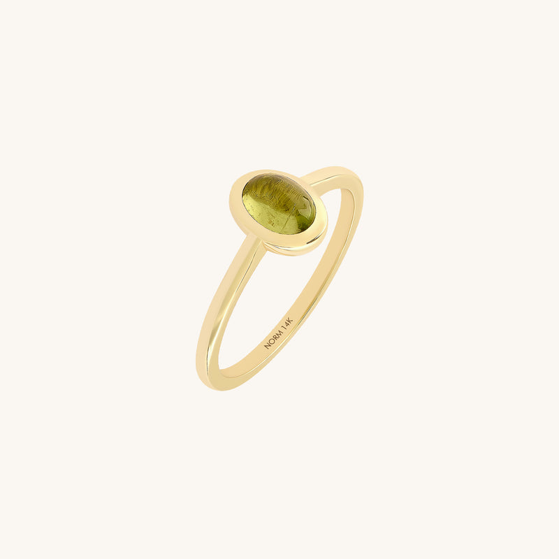 Peridot Bezel Solitaire Ring in Gold