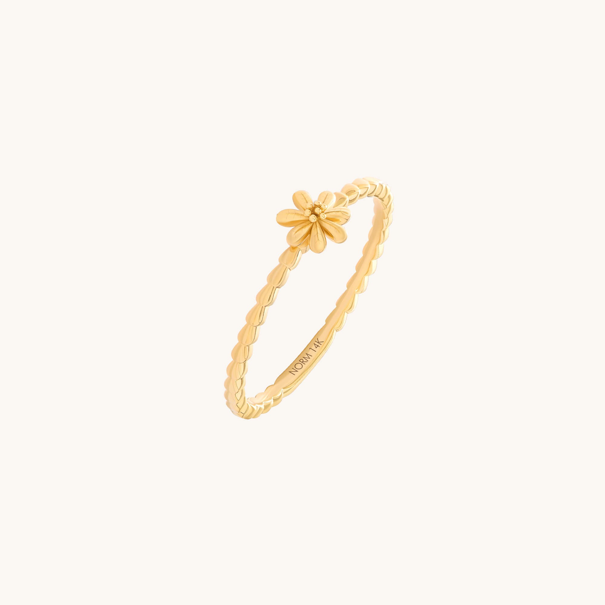 Petite Daisy Ring in Solid Yellow Gold