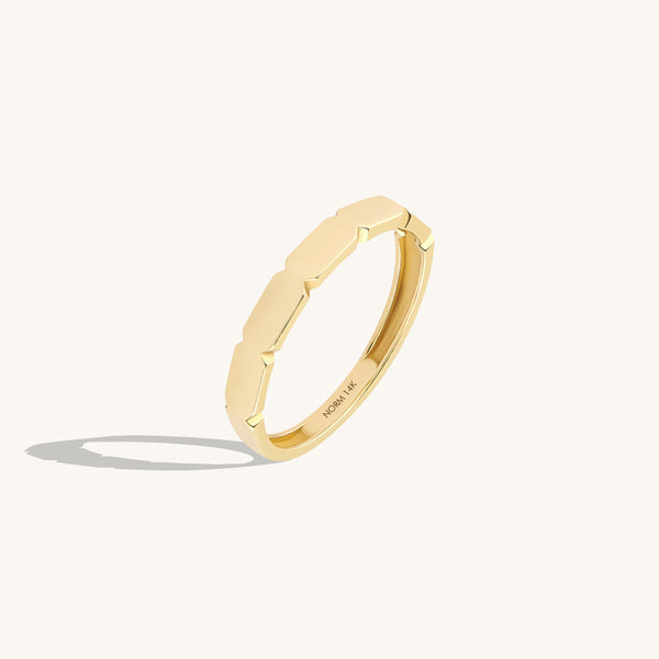 Women’s Geometric Premiere Band Ring in 14K Solid Gold