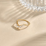 14K Gold Diamond Curve Wedding Ring
