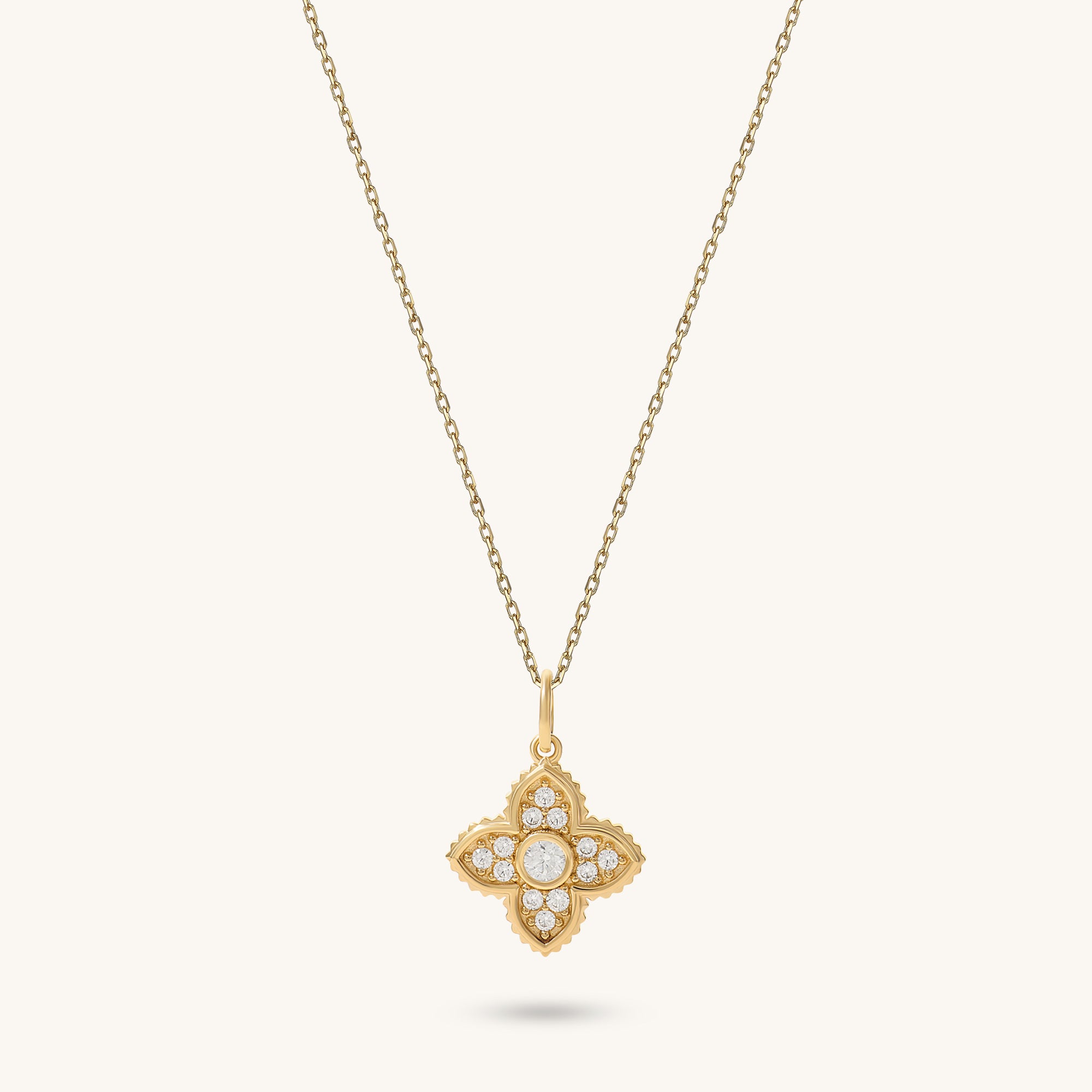Princess Flower Necklace in 14K Solid Gold