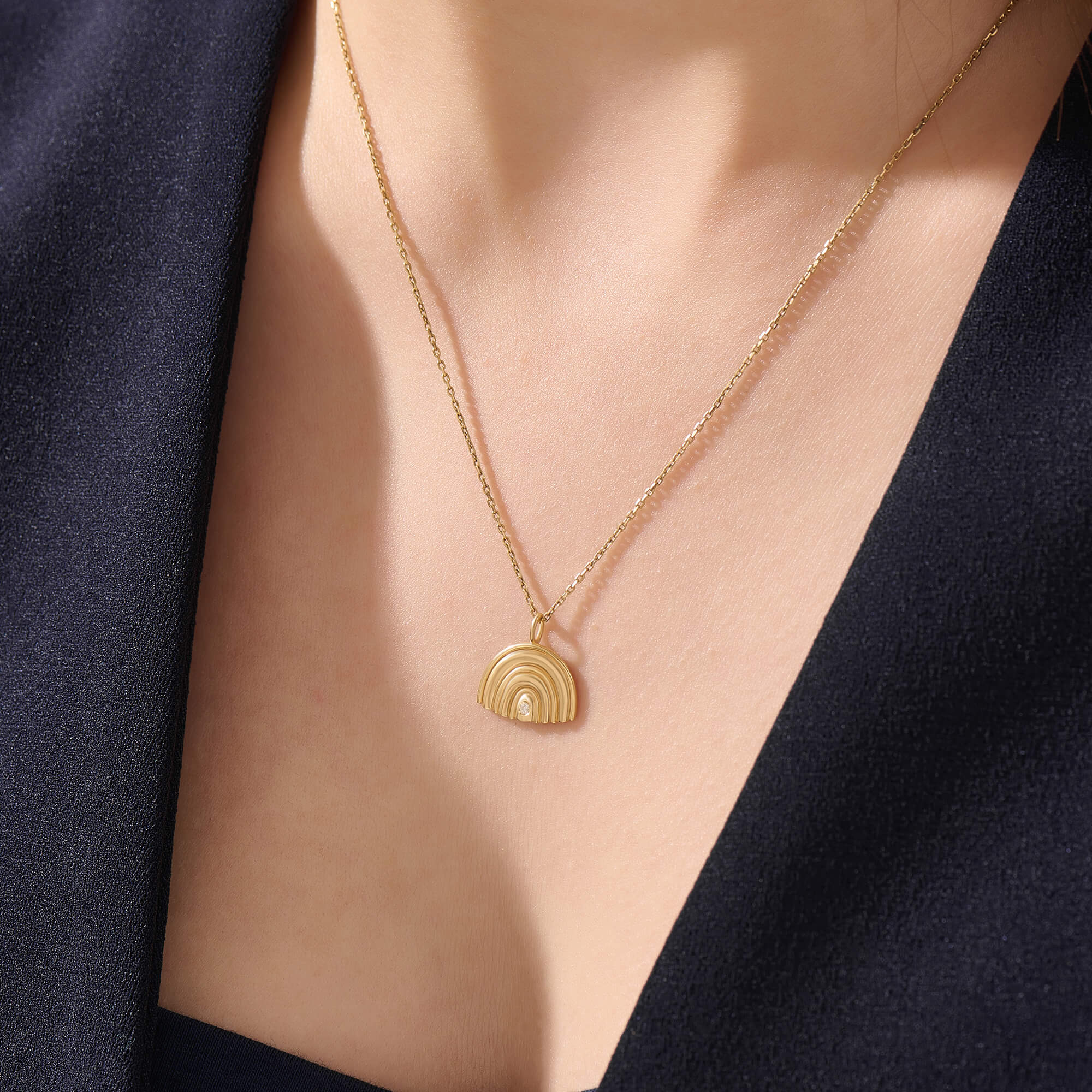 Women's 24K Gold Vermeil Rainbow Necklace