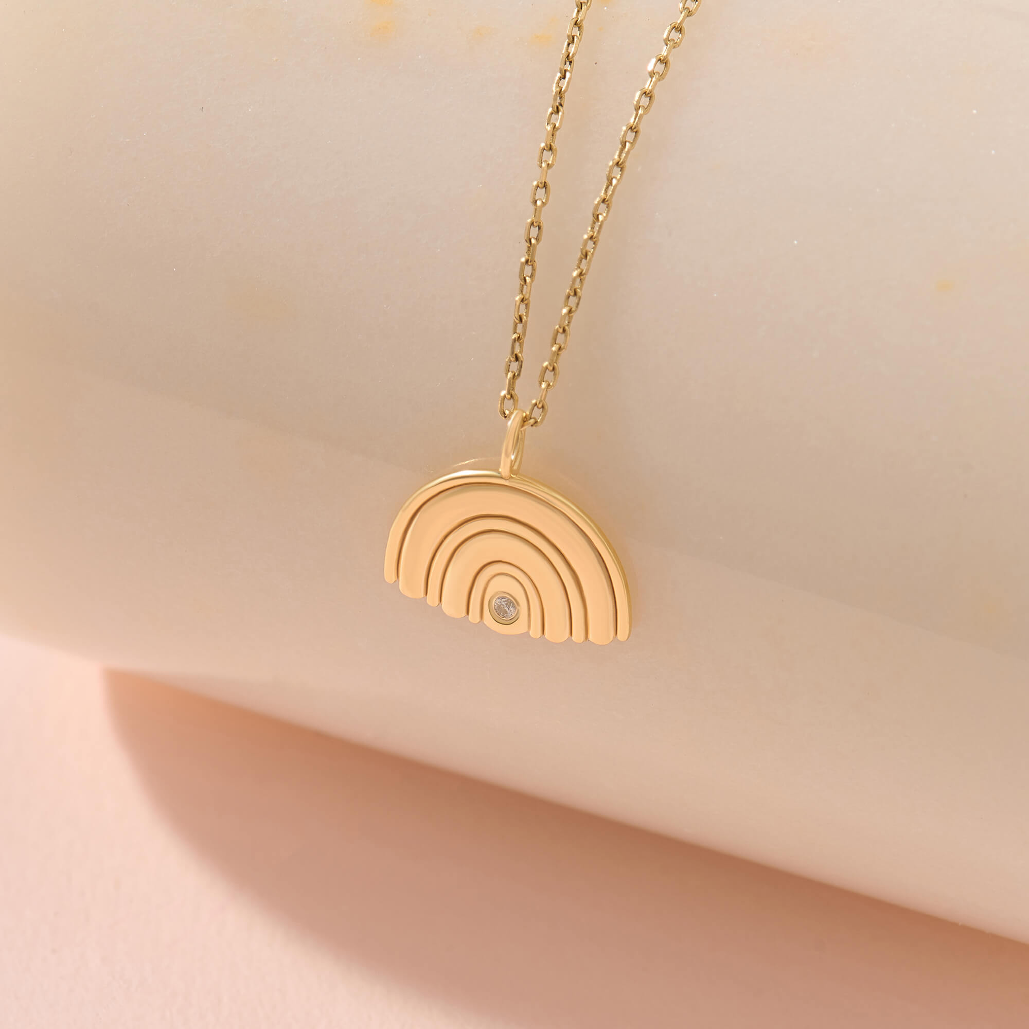 Rainbow Motif Gold Vermeil Necklace