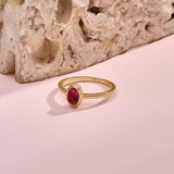 0.50 ctw Red Tourmaline Bezel Solitaire Ring in 14k Solid Gold