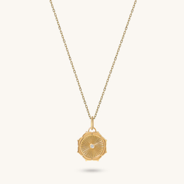 Rising Sun Necklace in 14K Solid Gold