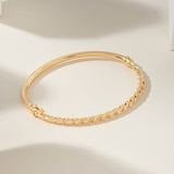 Rope Bangle Bracelet in Real 14K Yellow Gold