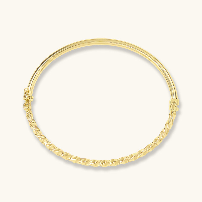 Rope Bangle Bracelet in Gold