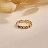 14K Solid Gold Natural Ruby Pave Band Ring