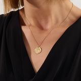 Women's Saint Christopher Coin Necklace in 14k Solid Gold