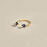 Sapphire Open Ring in 14k Solid Gold