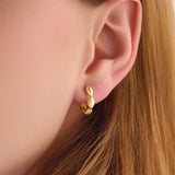 Women's Scallop Design Hoop Earrings in 24K Gold Plated Vermeil on 925 Solid Silver