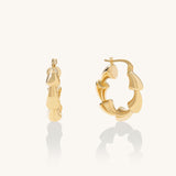 Sculpted Hoop Earrings in Gold