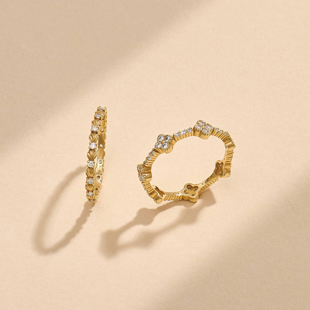 Solid Gold Seashell Eternity Band Ring