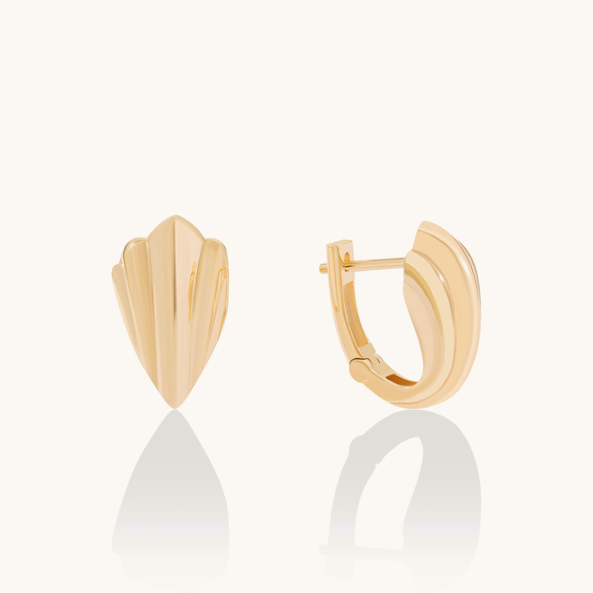 Seashell Huggie Earrings in 24K Gold Vermeil