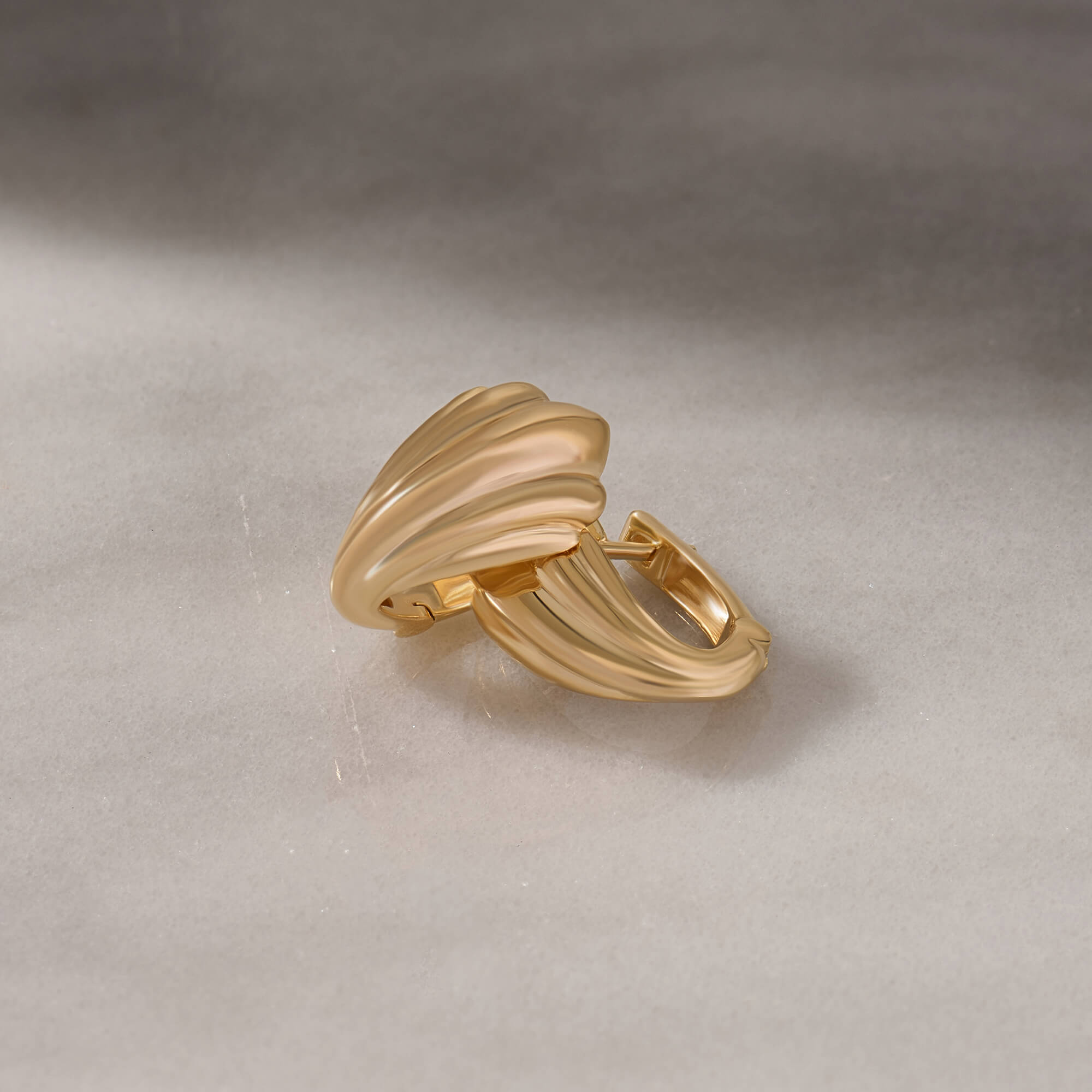 24K Gold Vermeil Seashell Huggie Earrings