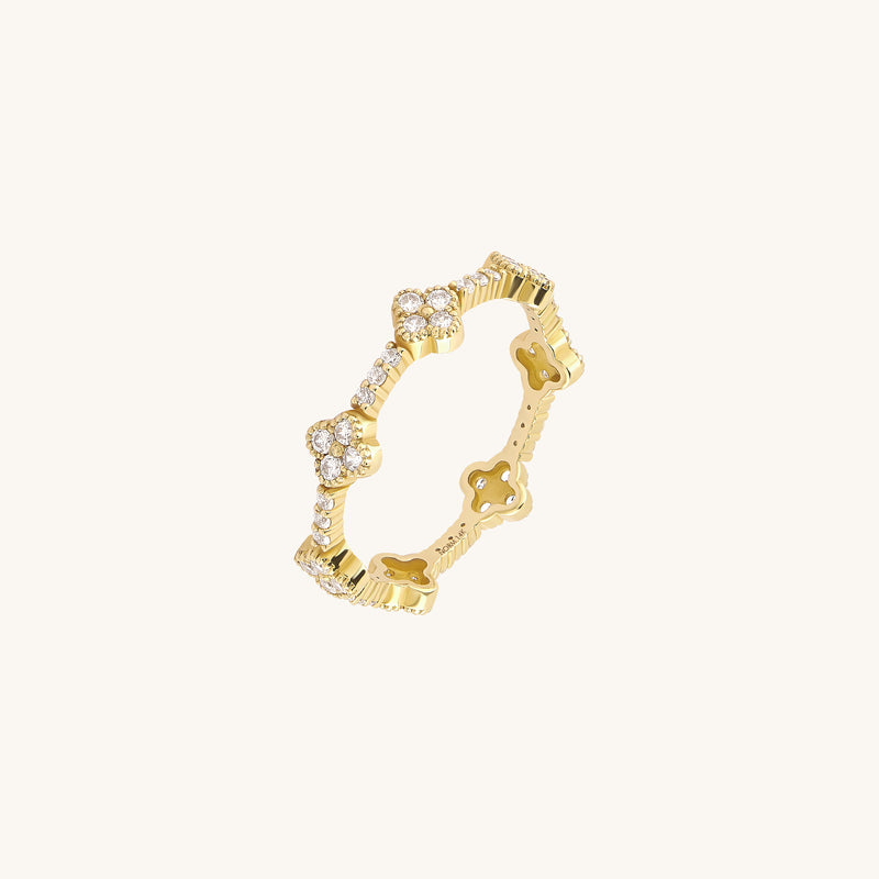 Shamrock Stacking Ring in Solid Gold