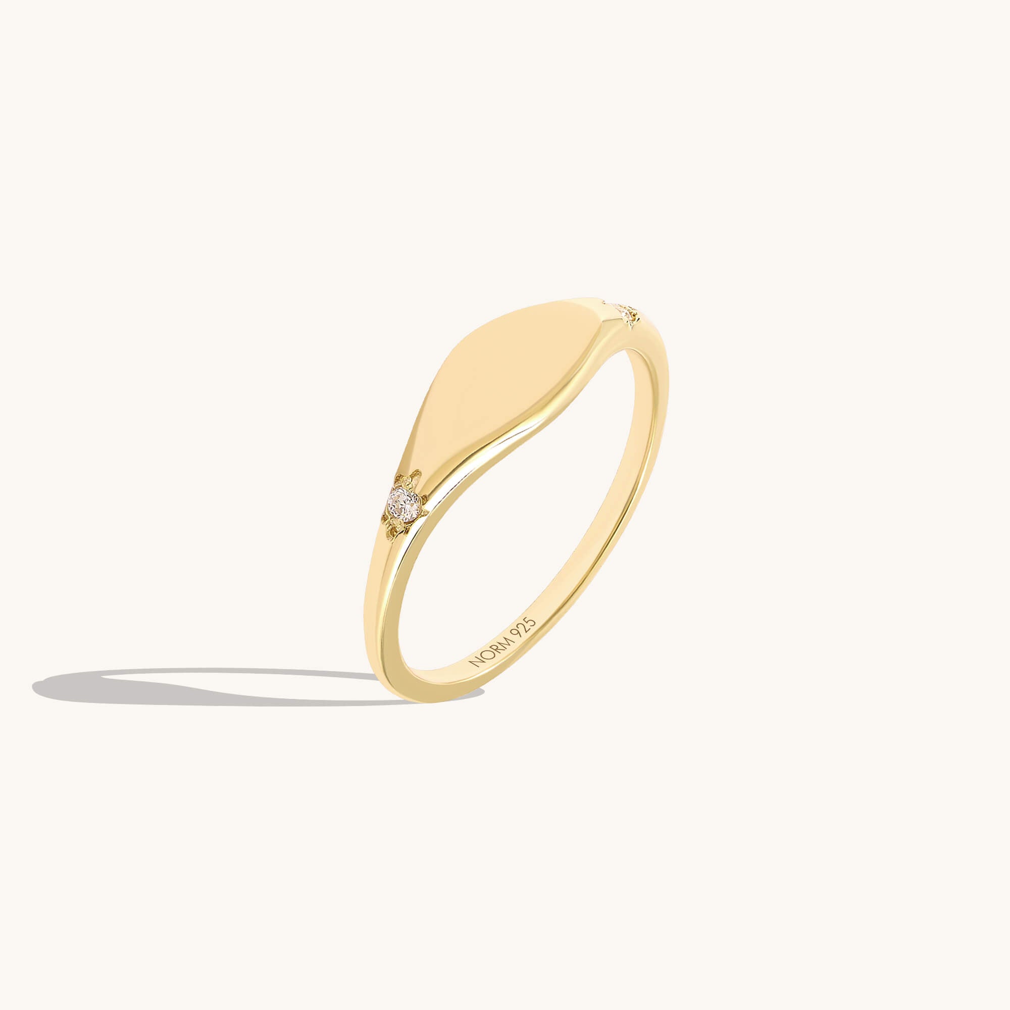 Signet Stone Ring in 24K Gold Vermeil