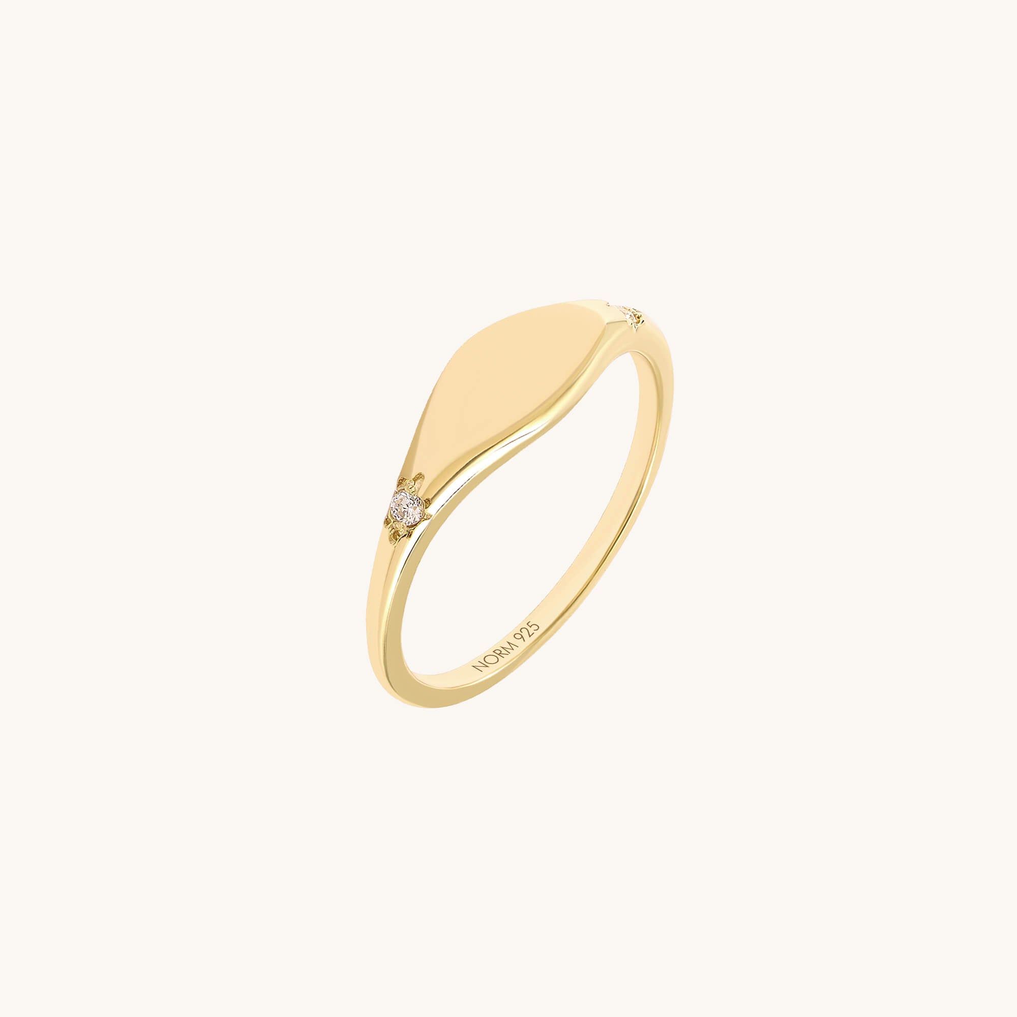 24K Vermeil Signet Stone Ring