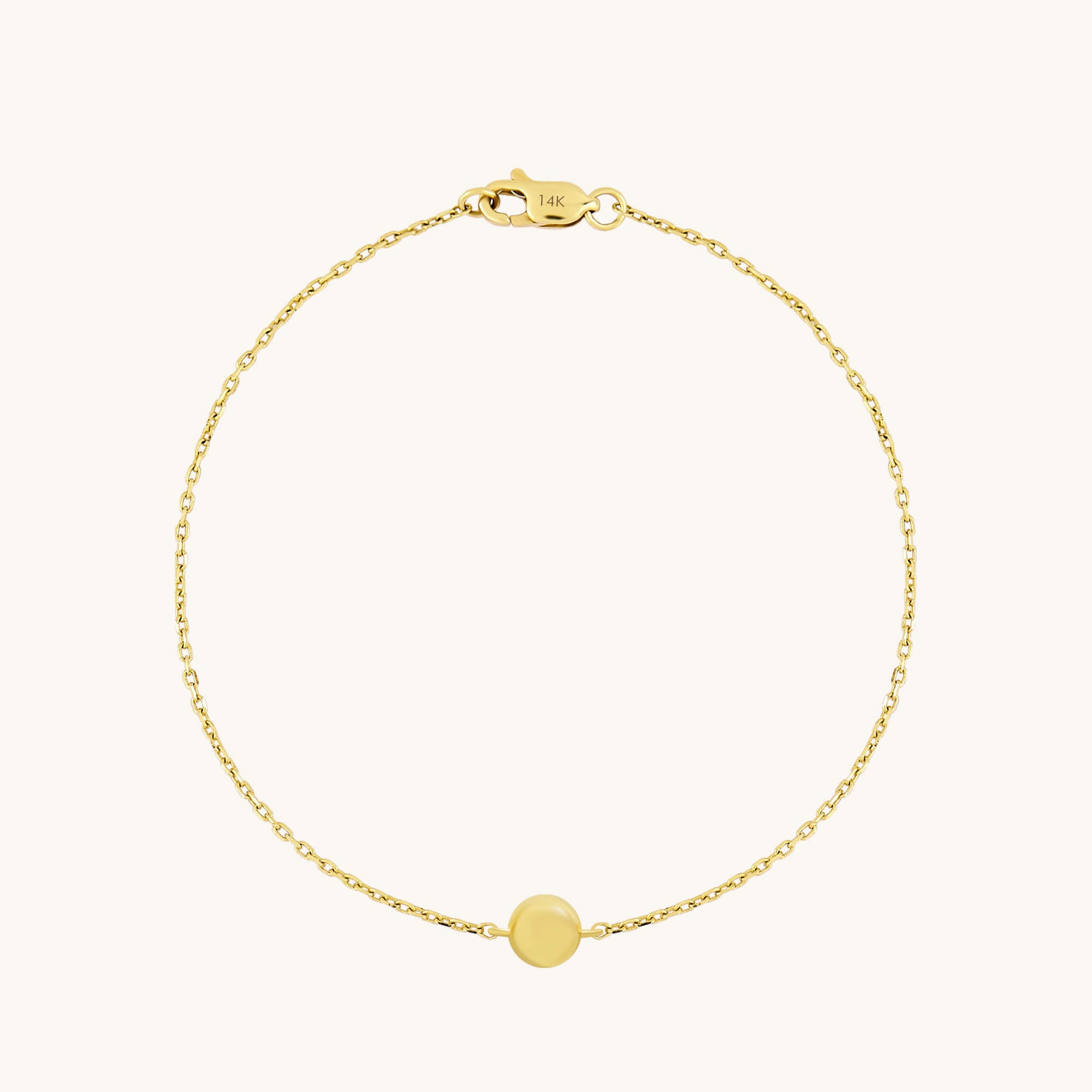 Single Ball Bracelet in Solid Gold