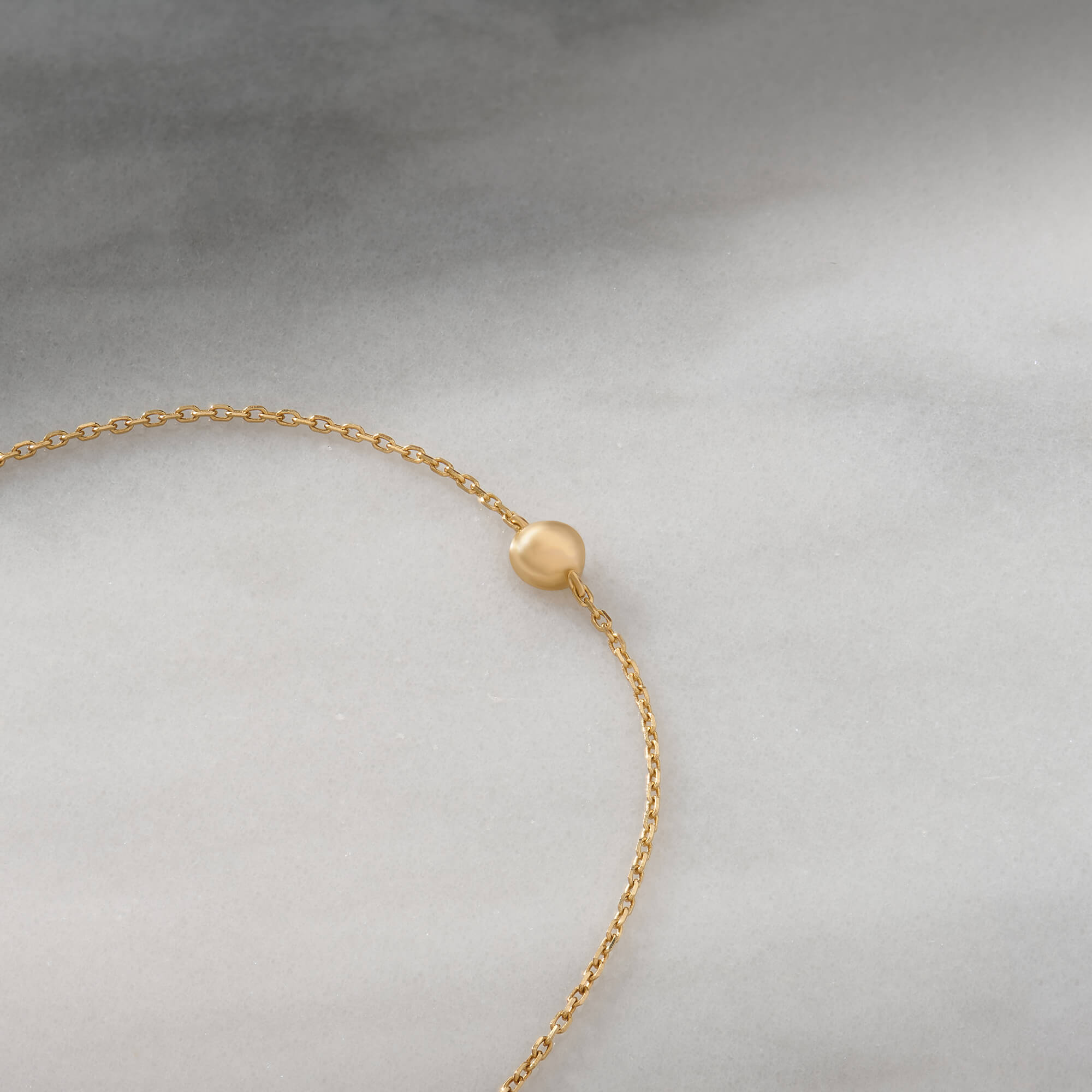 Yellow Real Gold Single Ball Bracelet