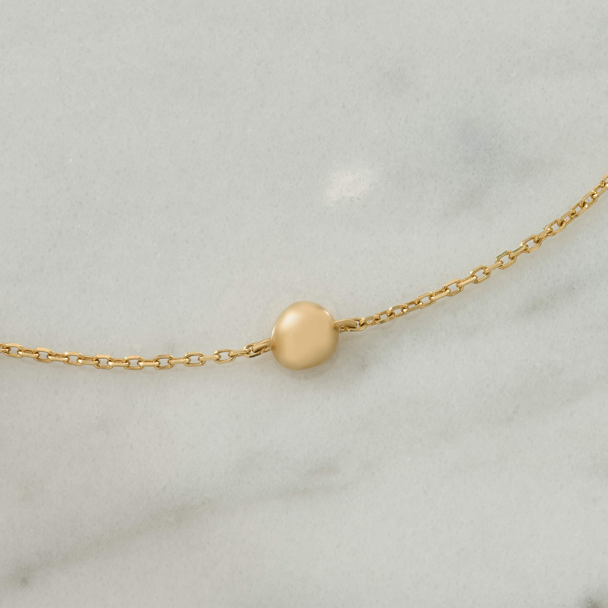 Solid Gold Single Ball Bracelet