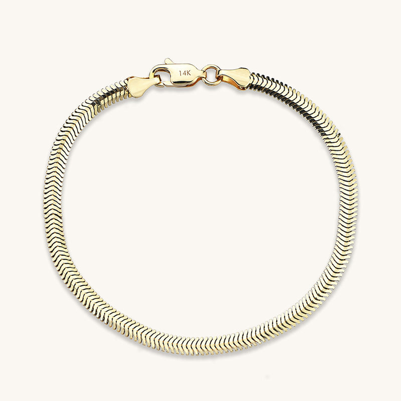 Women's Snake Chain Bracelet in 14k Real Gold
