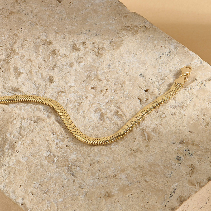 Snake Chain Bracelet in Solid 14K Gold