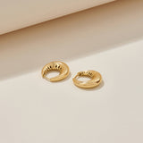 Solar Hoop Earrings in Solid 14K Gold