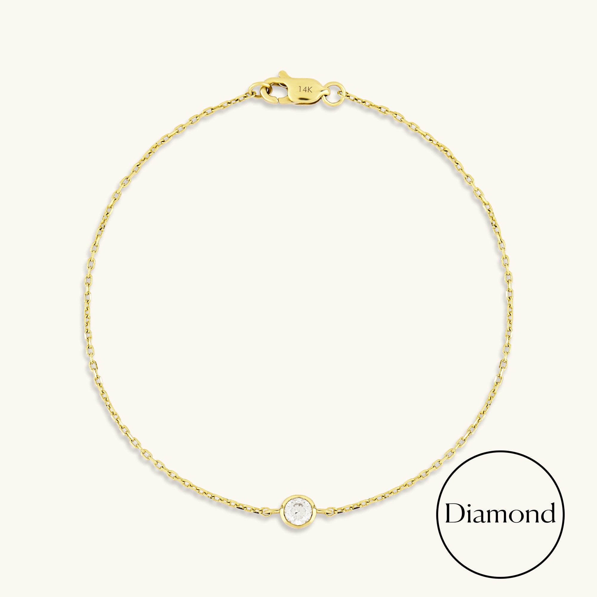 0.10 ctw Solo Diamond Bracelet in 14K Solid Gold