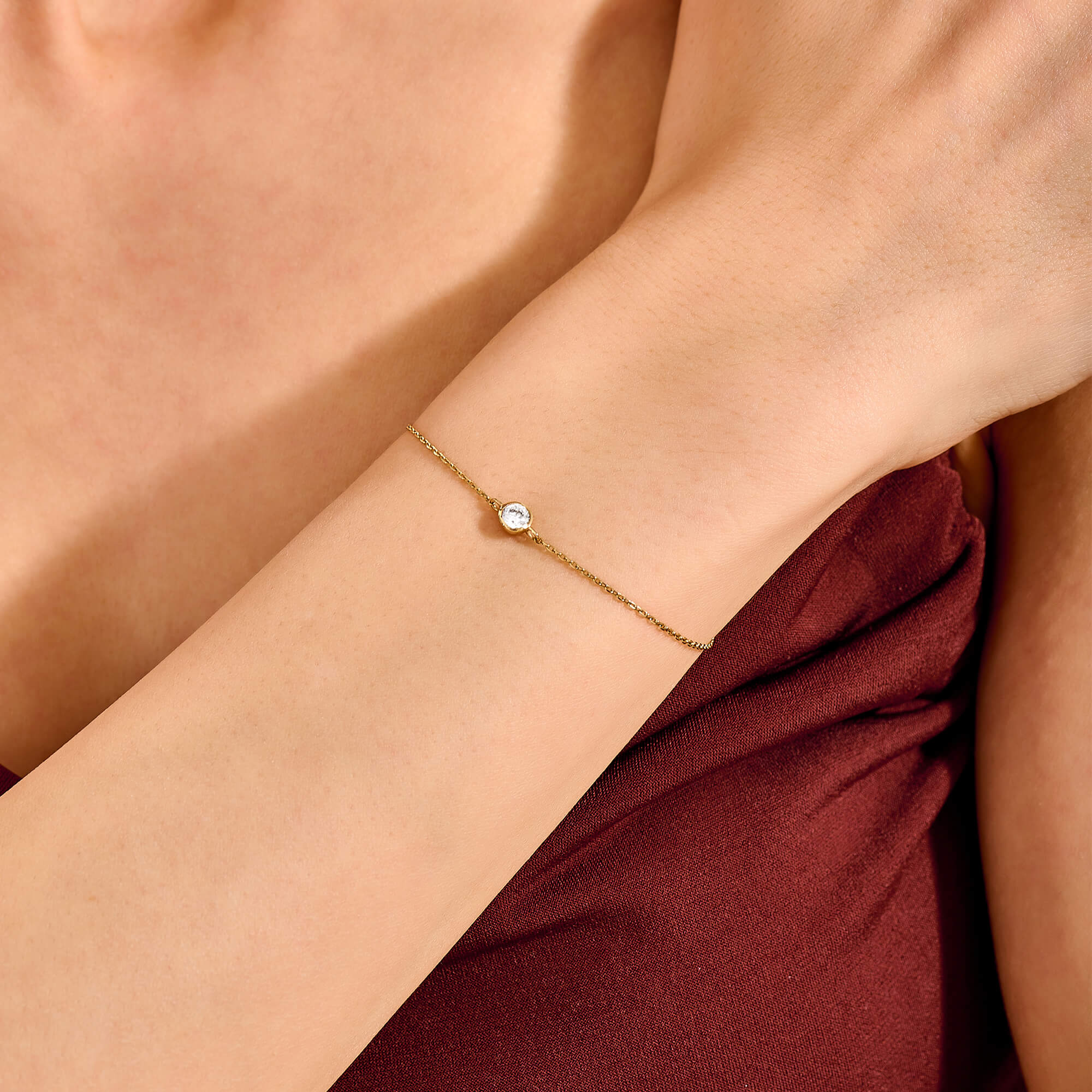 0.10 ctw Solo Diamond Bracelet in 14K Real Gold