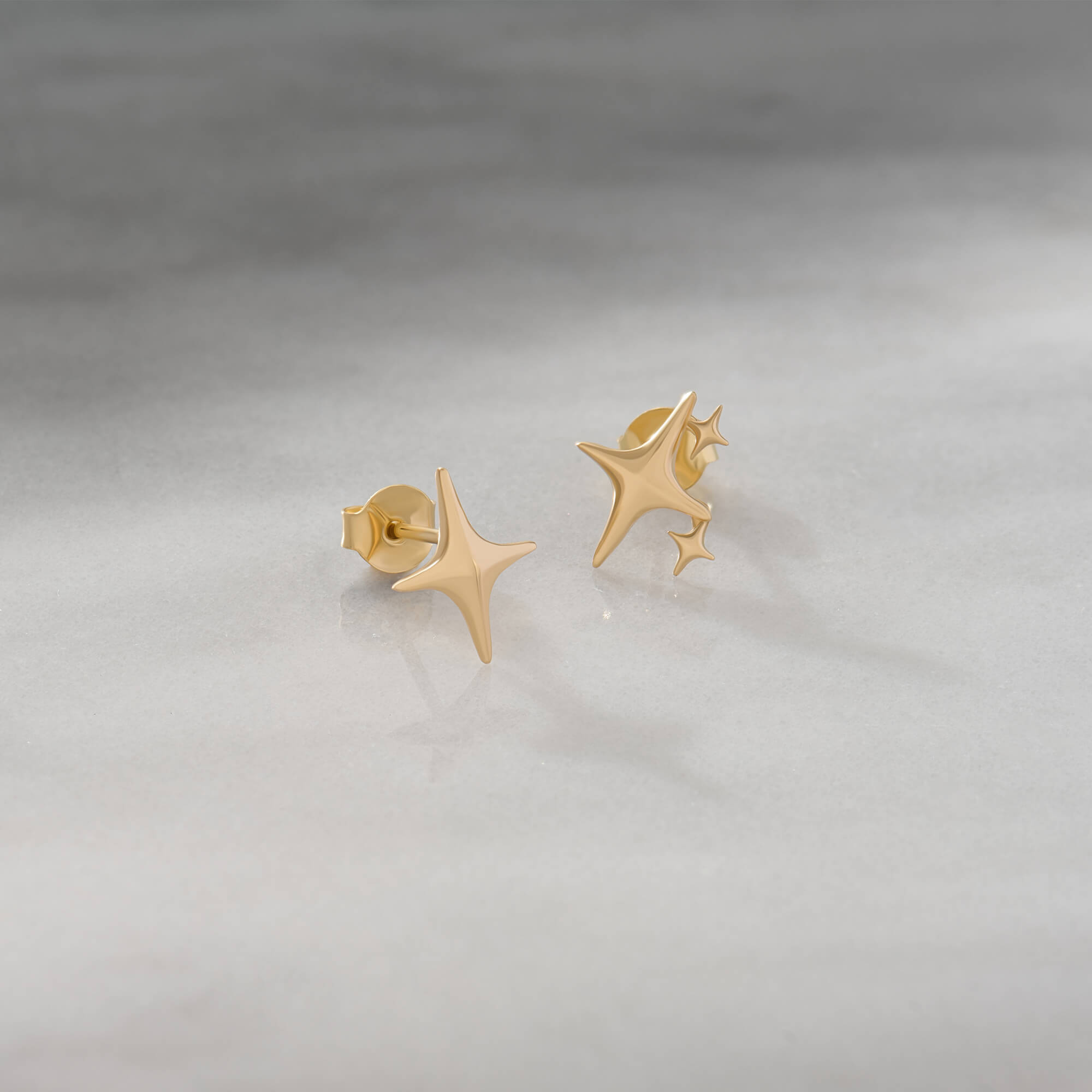 Solid Gold Sparkle Studs